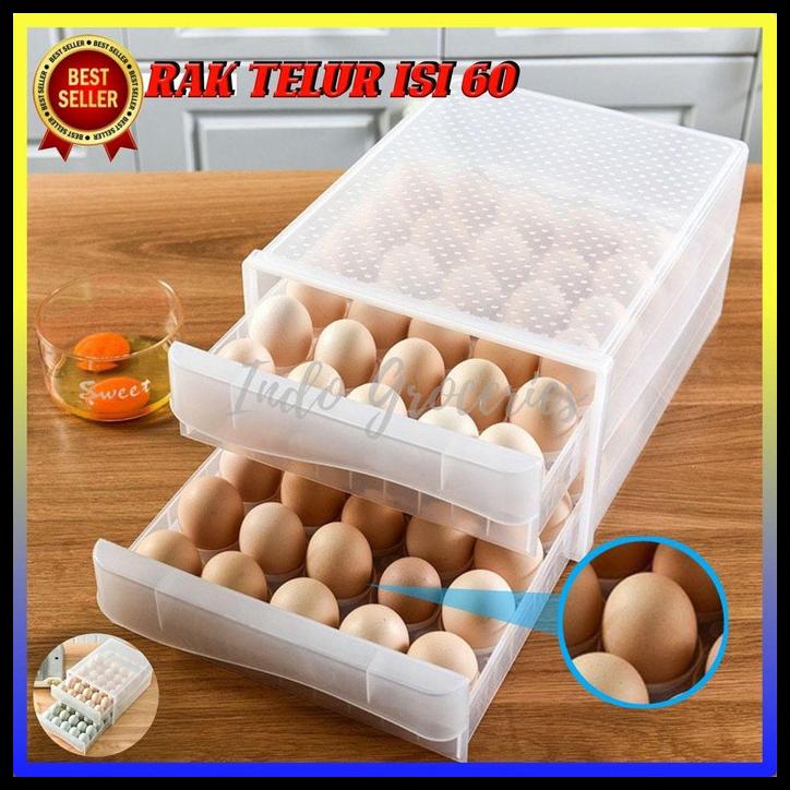 

Tempat Box Telur Kotak Box Organizer Telor 2 Susun 60 Sekat- 100256