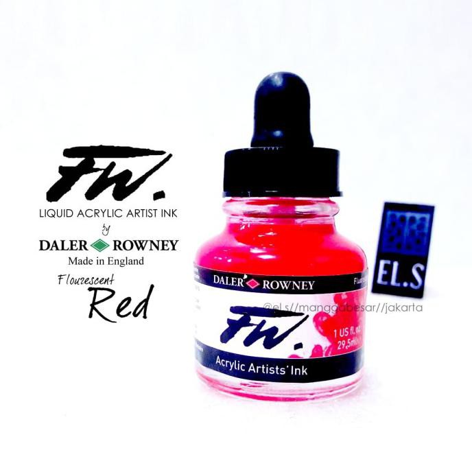 

Update! Daler Rowney Fw Ink Flourescent Red ( Cat Akrilik ) Terpercaya