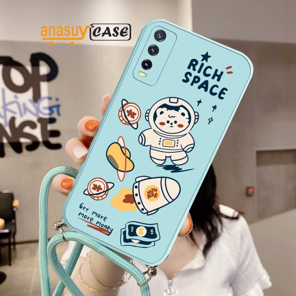 (UV04) Softcase Macaron Motif + Tali Lanyard Vivo Y50|Y30|Y91|Y93|Y95|Y91C|Y11|Y12|Y15|Y17|Y20|Y12S-4