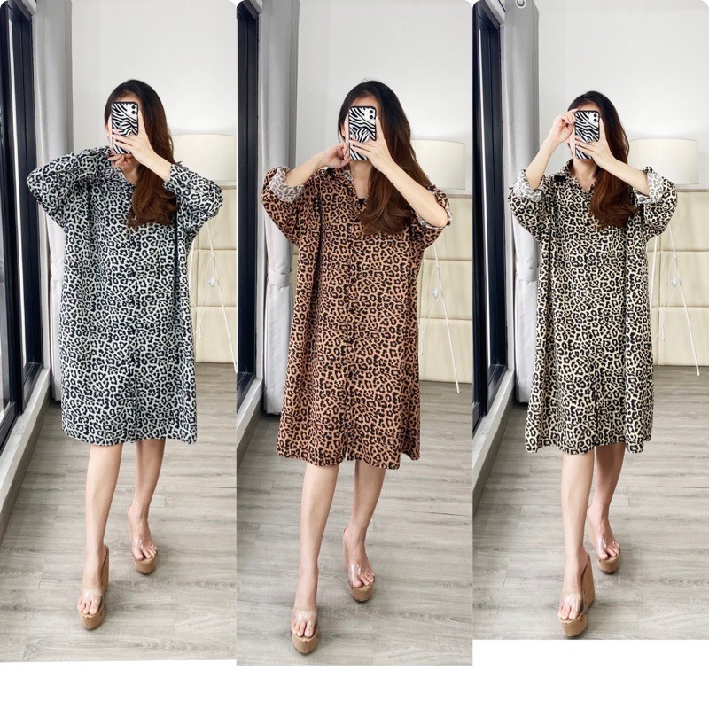 tunic jumbo leopard / tunik leopard LD 130 / atasan tunik wanita Ld 130 / tunik jumbo 4L / tunik XXXXL