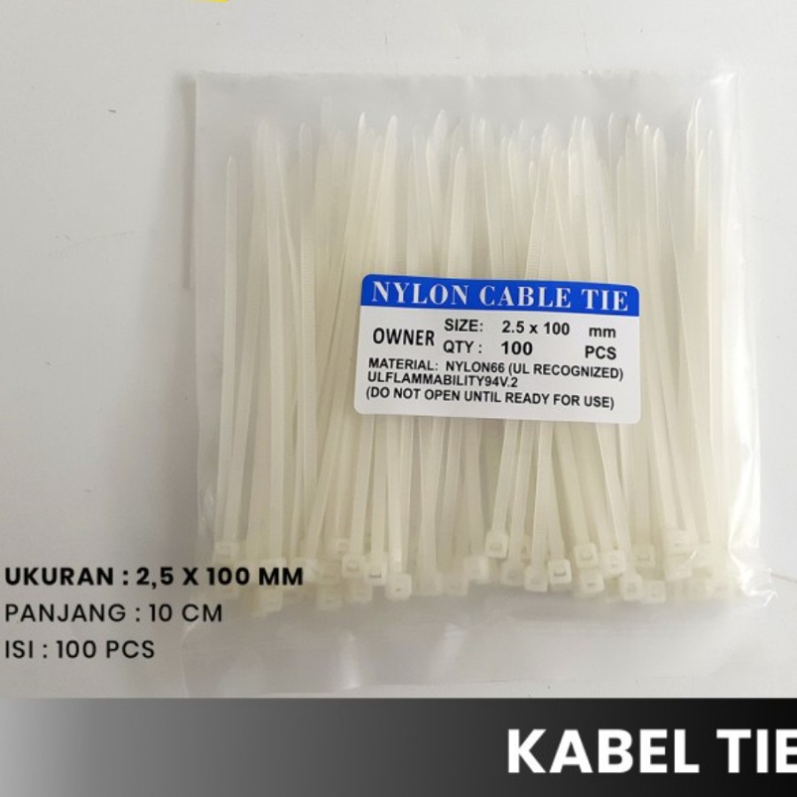 Kabel Ties 10 Cm Putih Kabel Tis 10cm Pengikat Kabel Serut