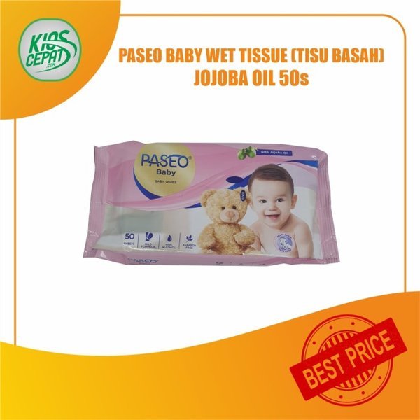 Tissue PASEO Baby Wet Tissue JOJOBA OIL 50s TISU BASAH