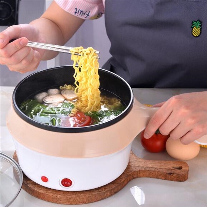 TERMURAH Panci Elektrik Teflon Serbaguna Multifungsi Free Kukusan Stainless Panci Listrik Serbaguna 1.2L- Electric Cooking Pot Multifungsi electric fry pan