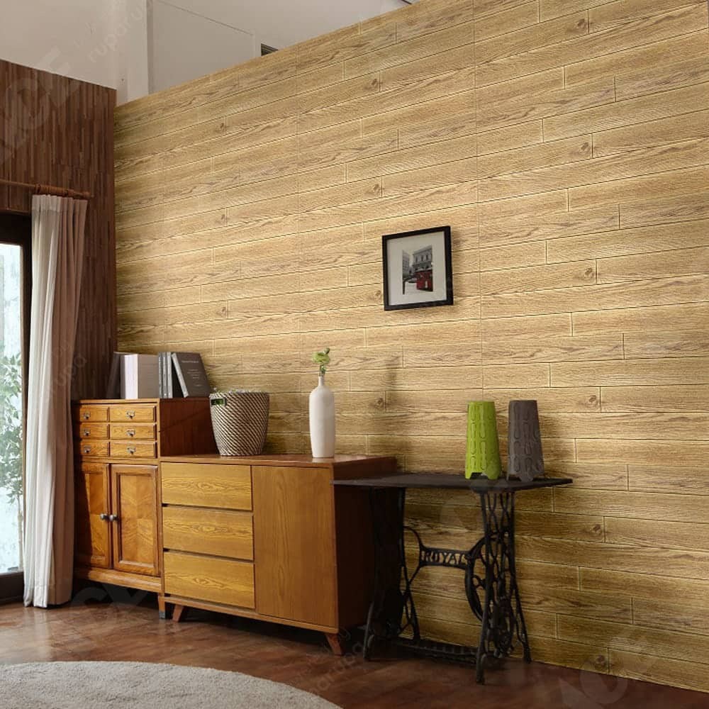 TERBARU WALLPAPER  3D FOAM MODEL SERAT KAYU  Uk 70 x 77cm 