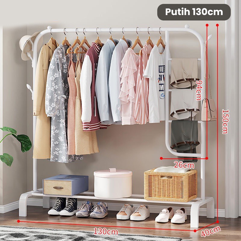 [UNIK88] Gantungan Baju Stand Hanger Gawang Double Rack