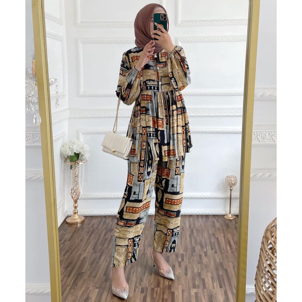 One set Rayon Premium Setelan Piyama Motif Terbaru-Classic Set