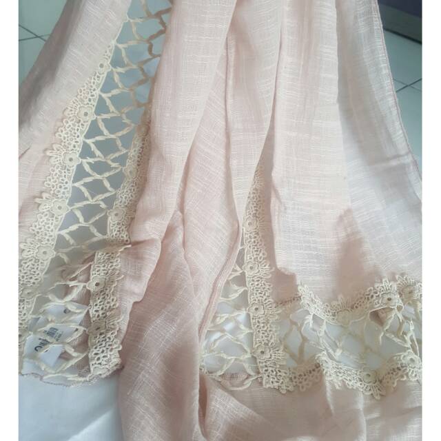 Pasmina/hijab kerudung/syal renda bordir silang import
