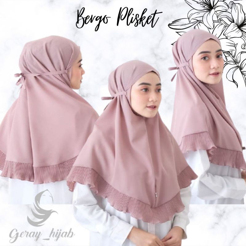 HIJAB BERGO PLISKET BERGO TALI MARYAM PLISKET NON PET / BERG0 PLISKET REMPEL