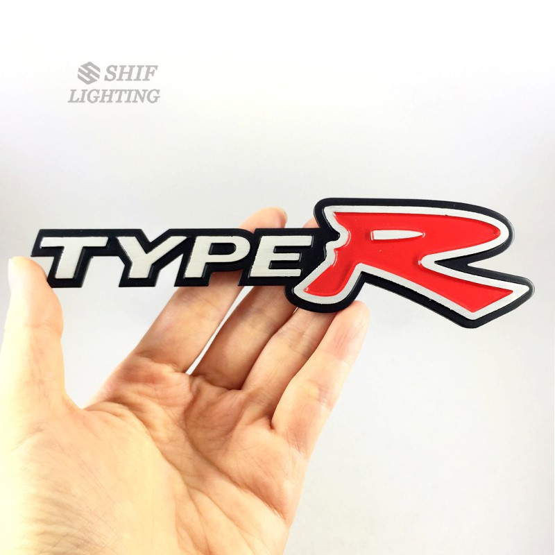 1Pc Stiker Emblem Logo Tipe R Bahan Metal Untuk Bagasi Belakang Mobil