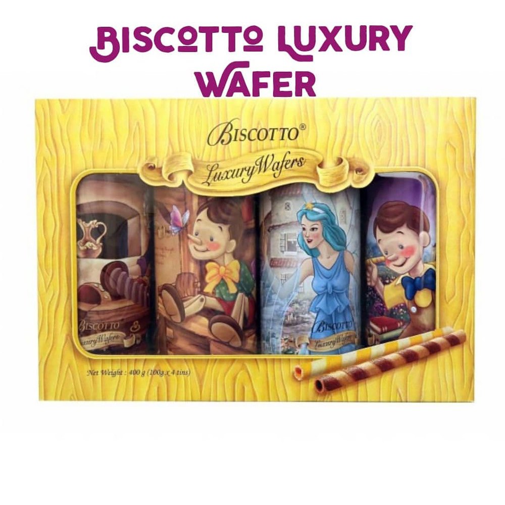 

Biscotto luxury wafers isi 4 kaleng rasa vanilla dan coklat termurah