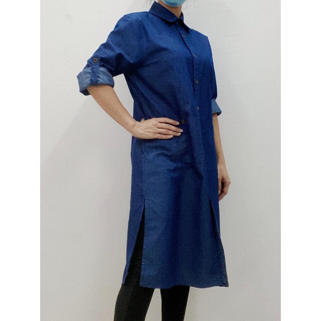 DRESS MUSLIM WANITA /  BUSANA MUSLIM WANITA / DRESS DENIM WANITA  / DRESS DENIM BERKERAH