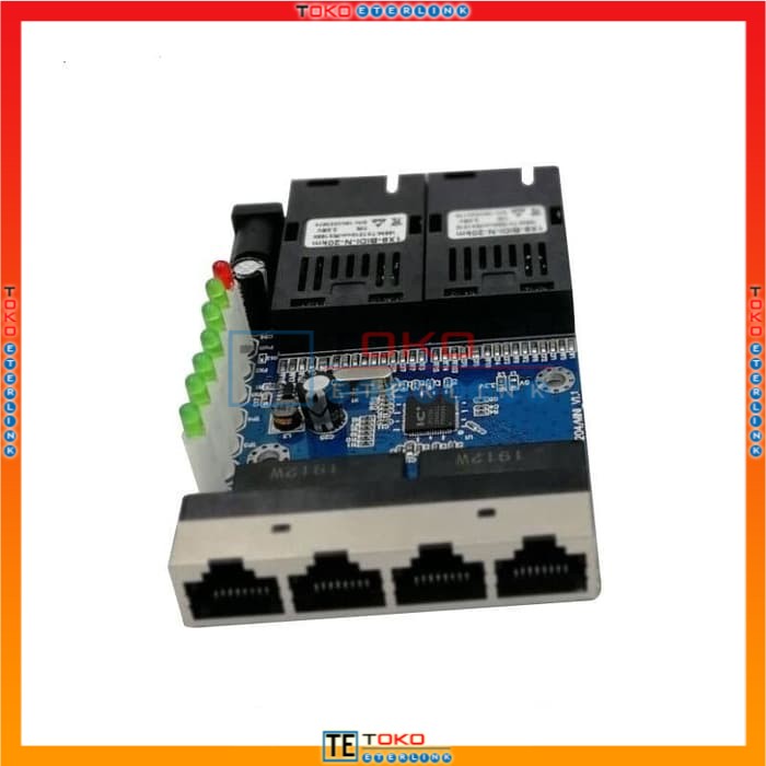 【Support POE】10/100M 2F4E 2 SC 4 RJ45 Ethernet  PCBA Single Mode 5V-12V input-7