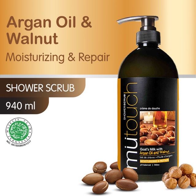 MU TOUCH Goat's Milk Shower Scrub Argan Oil and Walnut 940ml