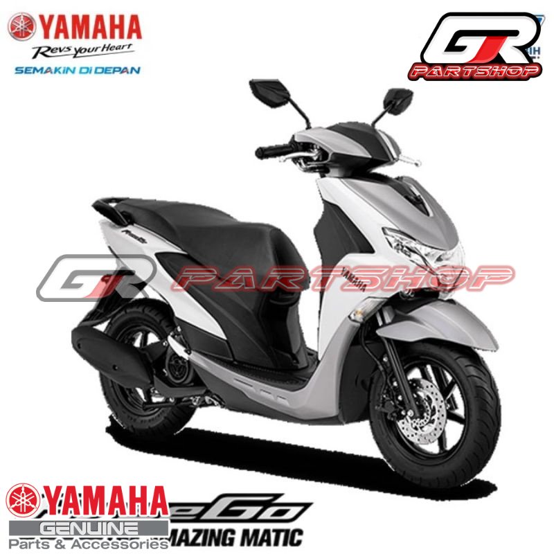 LIST EMBLEM BODY B5D-20 FREEGO PUTIH ORIGINAL YAMAHA GRAPHIC STIKER STICKER STRIPING FREGO FREE GO KIRI KANAN ORI YGP