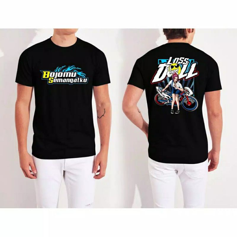 Fourfashion Kaos Pria Kaos Distro BOJOMU CEWE RACING Black FN277