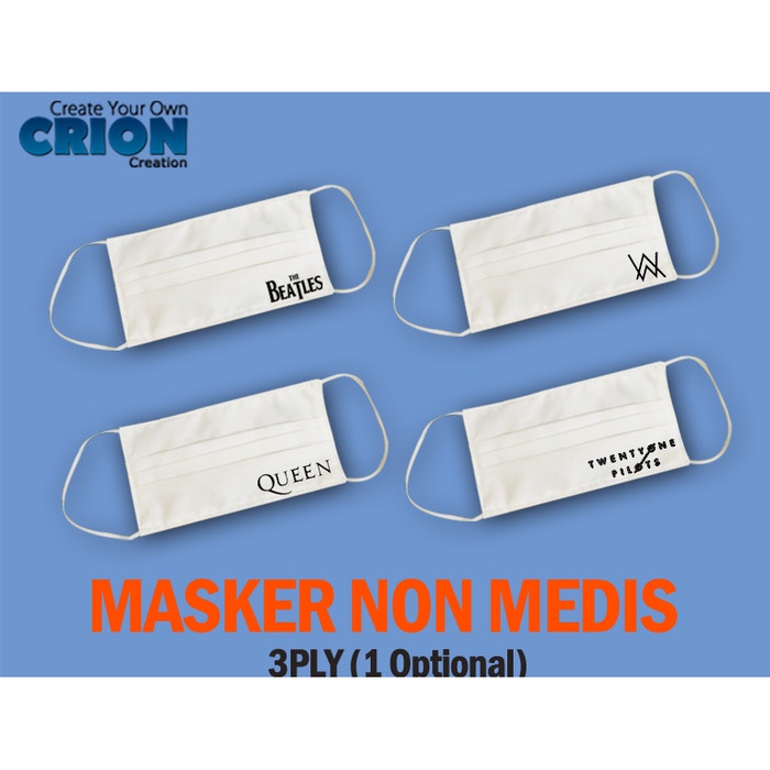 misi- Masker Kain Putih Anti Debu Untuk Kesehatan Bisa Dicuci - Musik Logo