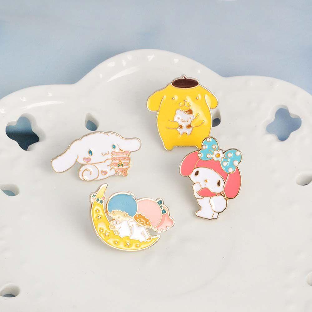 Lanfy My Melody Bros Lucu Kartun Kuromi Aksesoris Perhiasan HelloKt Lencana Pin Kerah Pin Enamel Pin