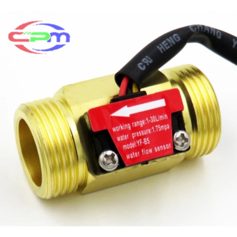 Flow Sensor Kuningan Ukuran 3/4 Soket Molek Besar 3 Pin Panjang -+ 1.5m Untuk Pom mini Pertamini DIG