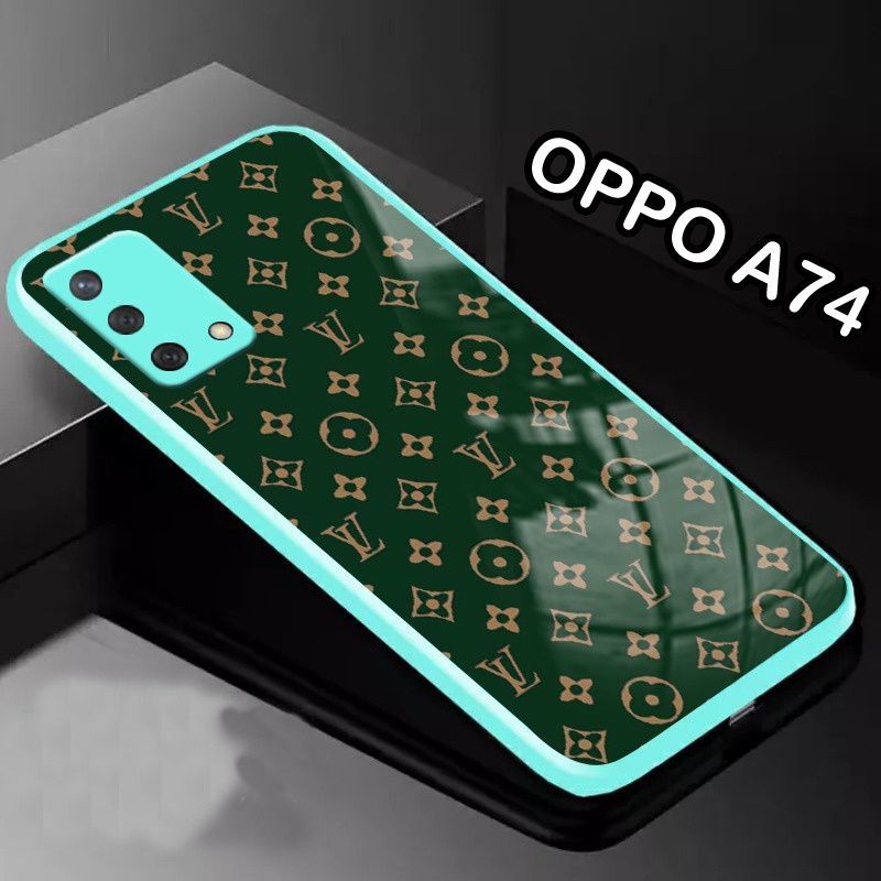 Softcase Glass Kaca Warna Tosca/Mint OPPO A74 4G [FC09] Case Oppo a74 4G - Silicon Oppo A74 - Softca