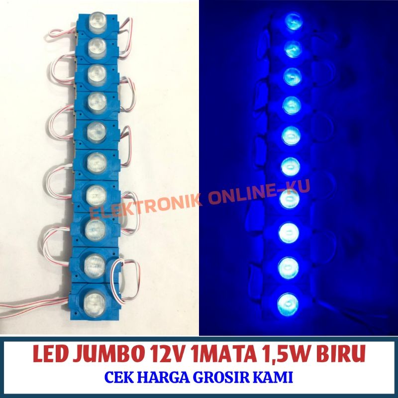 LAMPU LED JUMBO 12V 1MATA 1,5W BIRU