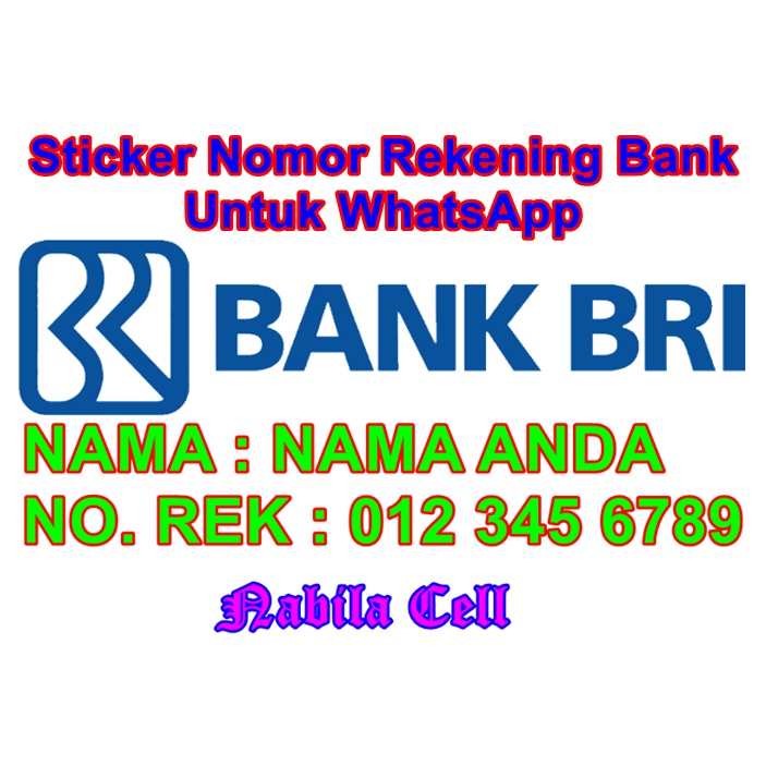 Sticker Rekening Bank Untuk WA [Bank BRI]