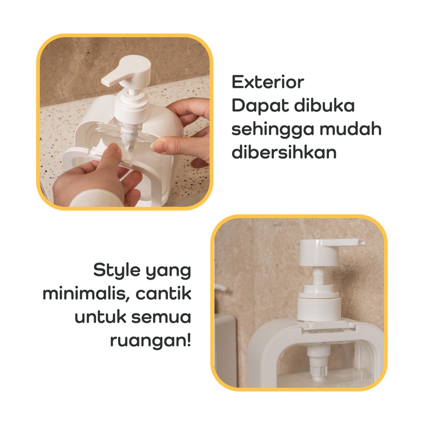 【IKONE】DISU Soap Dispenser Botol Refill Sabun Cair Cuci Tangan Piring 300ml Estetik Minimalis Korea Tempat Sabun Transparan Berkualitas Cantik