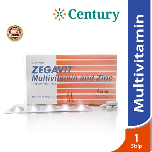 Zegavit Strip isi 5 Tablet / Multivitamin / Kesehatan Tubuh/ zinc/ vitamin C