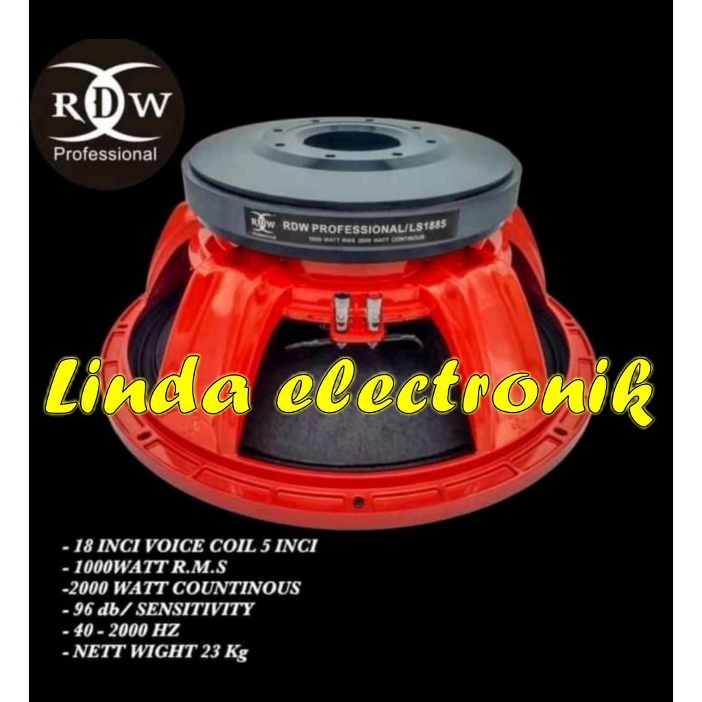 speaker subwoofer RDW LS1885 RDW LS 1885 18'' voice coil 5''