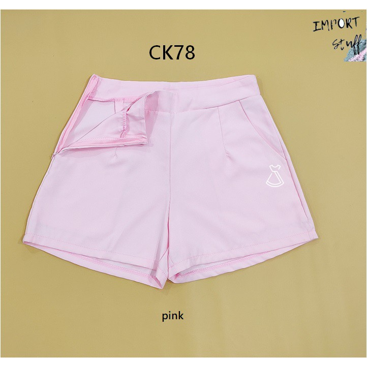 CK78 - CELANA PENDEK SHORT POLOS WANITA