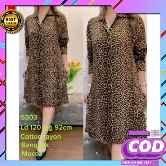 Dres Jumbo Kondangan Midi Dres Murah Baju Jumbo Ld 120 130 140 Tunik J Tunik Jumbo Leopard Wanita