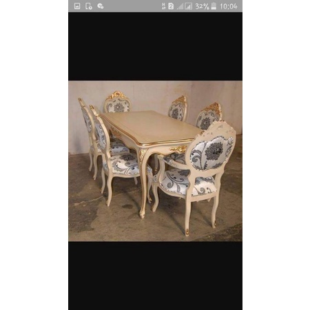 SET MEJA UKIR KURSI UKIR JOK BUSA 6KURSI KOMBINASI