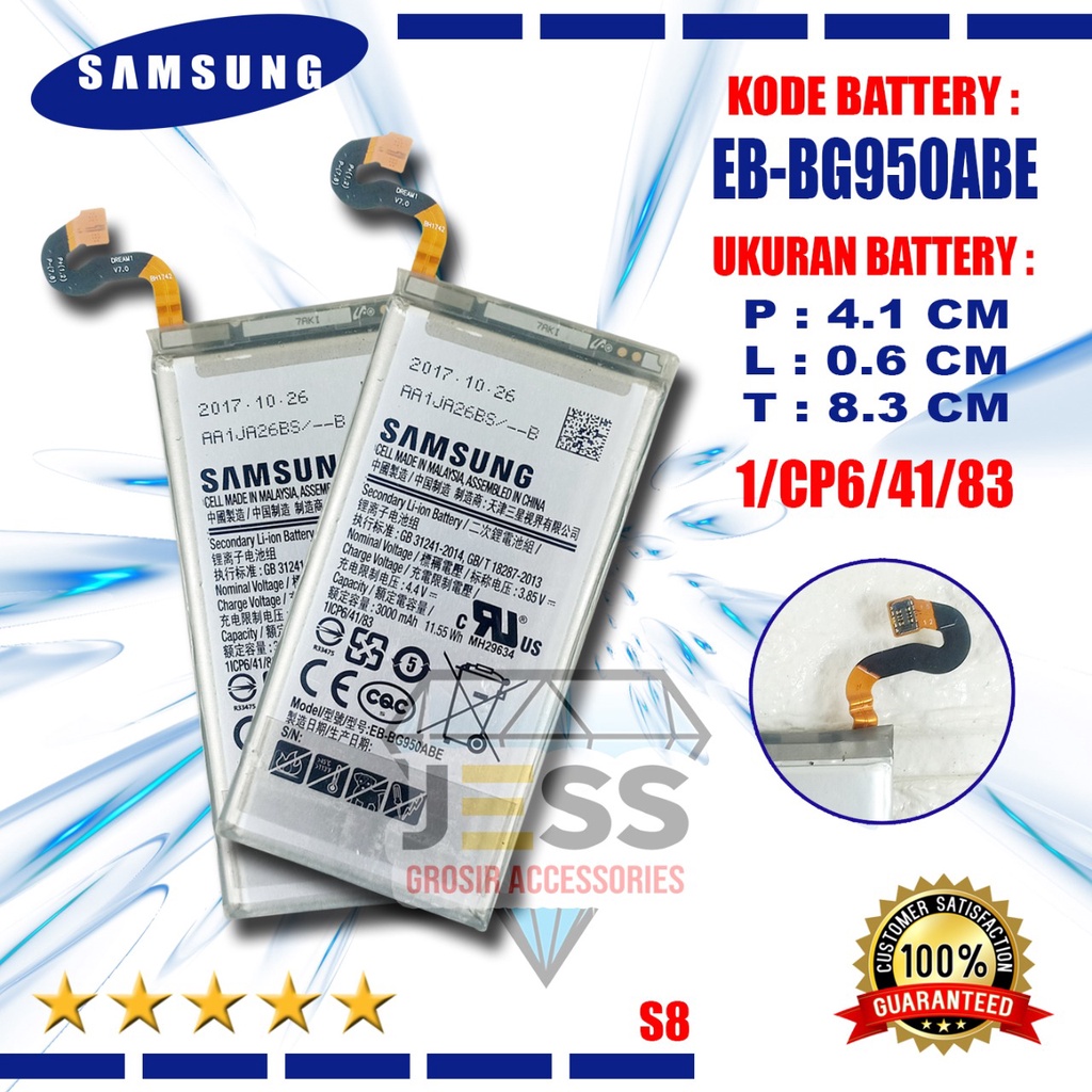 Baterai Original SAMSUNG Galaxy S8 G950 G950U G950F G9508 S8 Flat SM-G950F SM-G9508 Kode Battery EB-BG950ABE &amp; EB-BG950ABA