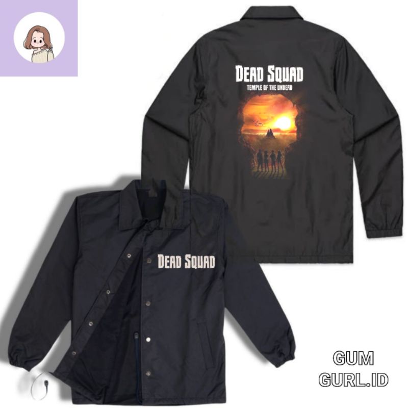 Coach jaket DEADSQUAD jacket BAND MUSIK ROCK parasut waterproof taslan polos hitam windbreakers h&m 