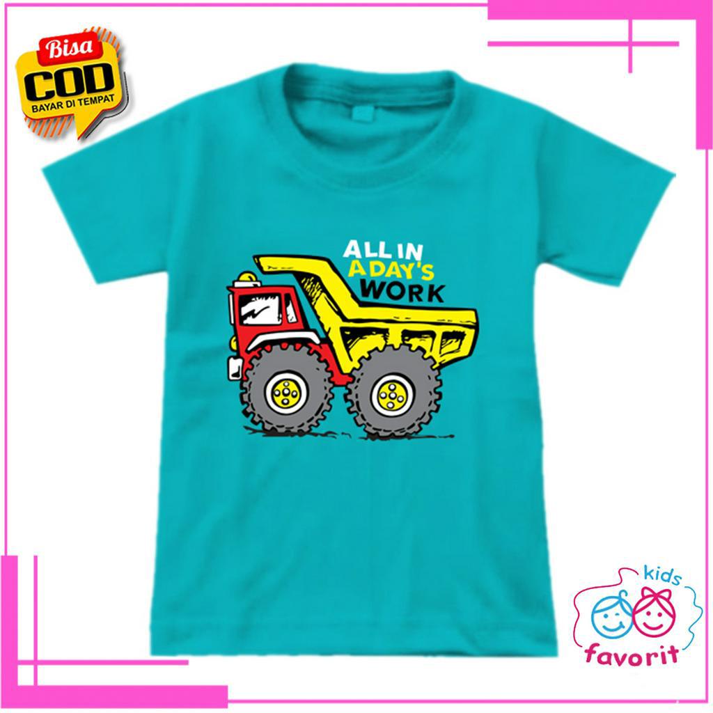 KAOS ANAK LAKI LAKI MOTIF MOBIL DUMP TRUK