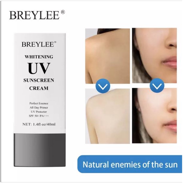 BREYLEE WHITENING UV SUNSCREEN CREAM- Krim Tabir Surya SPF 50++ Pelindung Wajah dari Sinar Matahari , Anti-Aging (40 ml)