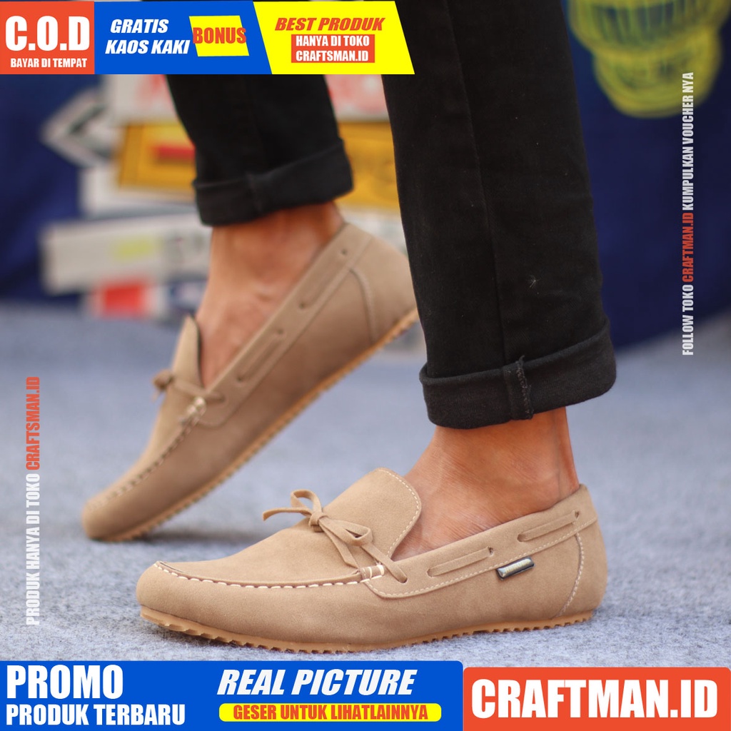 CELTIX - Sepatu Slip On Pria Sepatu Casual Pria Slop Sepatu Slip Antislip Kerja Kantor Cowo/Cowok Sepatu Kasual Semi Formal Kuliah Kondangan Gaya Santai Keren