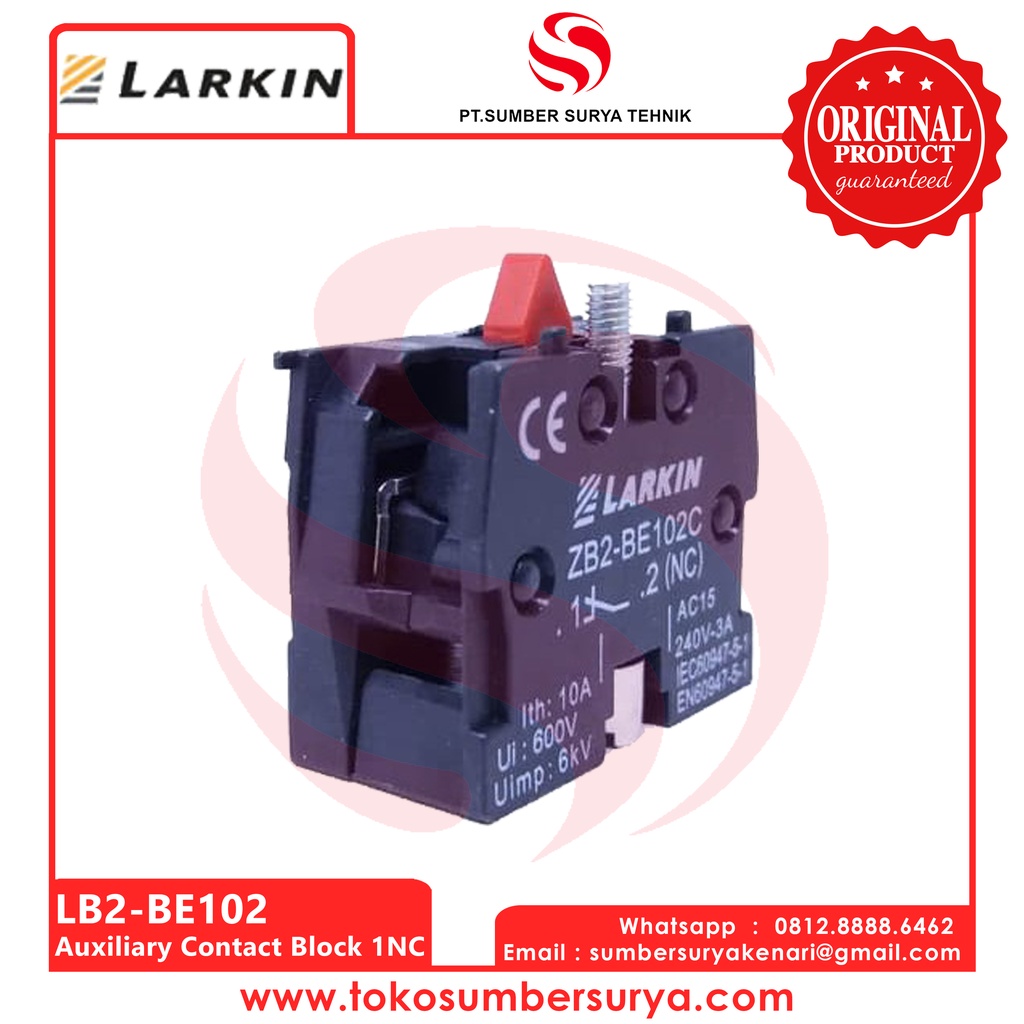 Auxiliary Contact Block LB2-BE102 1NC
