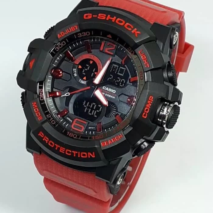 Jam Tangan Gshock GA201 Water Resist Bisa Berenang - Hitam tali Merah