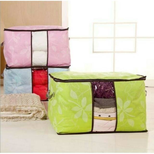 AGG-04 Bamboo Storage Bag  box serbaguna Tempat penyimpanan Pakaian dan Selimut