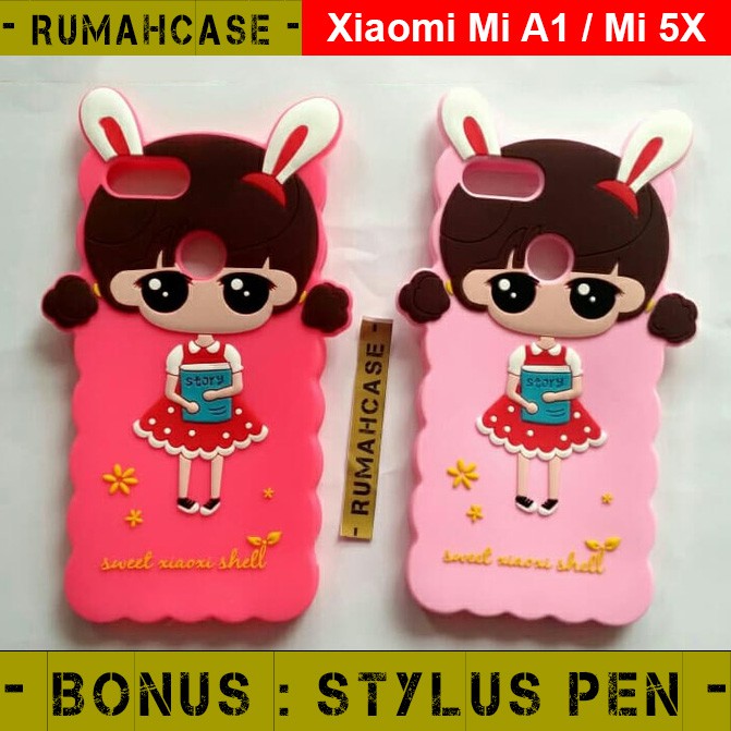 Xiaomi Mi A1 / MI 5X - Little Girl 3D Cute Softcase Casing Silicone Lucu Imut Karet Timbul