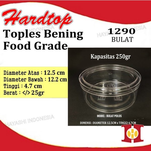 Toples Kue Kering Nastar Polos Bening Bulat Kotak Persegi Plastik Mika - 12pcs