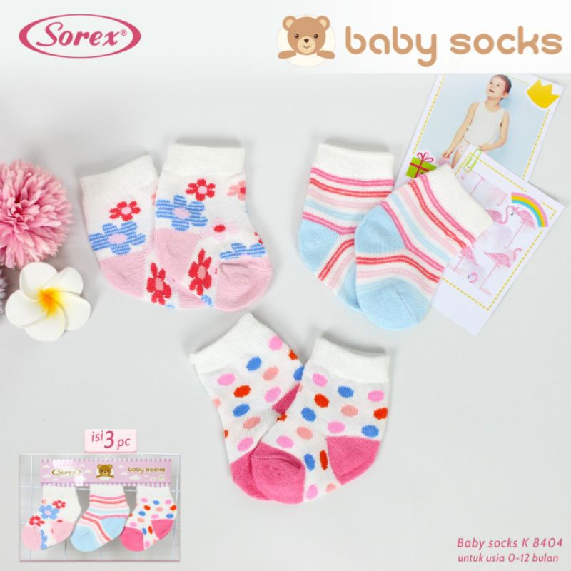 KAOS KAKI BAYI SOREX K8404 ISI 3PCS