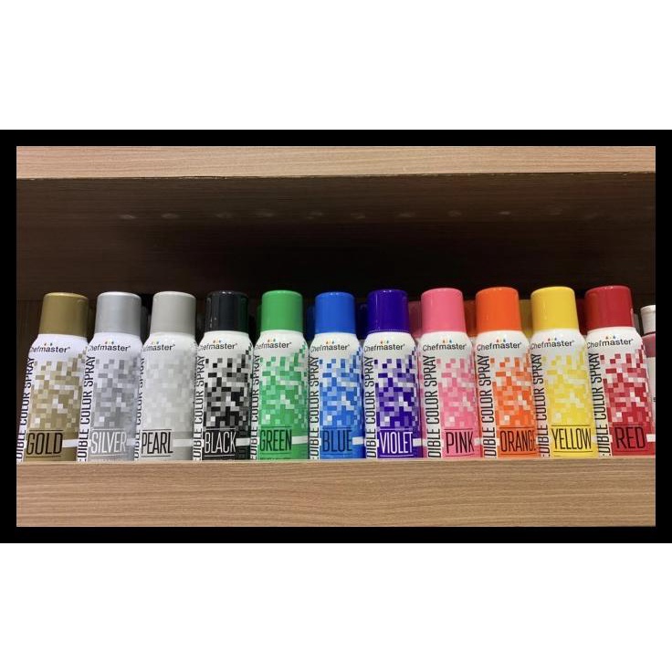 

TERBARUU!! Chefmaster spray edible color GOLD / SILVER / PEARL TERBARU