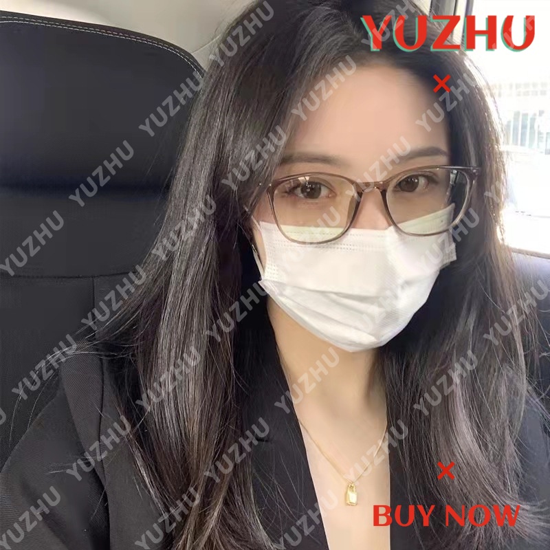 (Yuzhu) Tr90 Kacamata Frame Oval Ringan Anti Blue Light Untuk Pria / Wanita