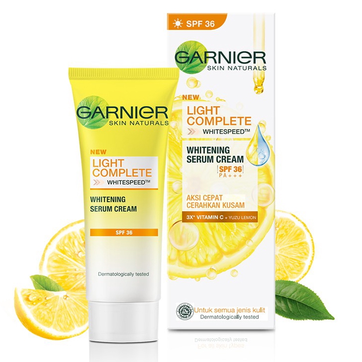 Jual GARNIER Light Complete Yuzu Whitening Serum Cream SPF36 20mL ...