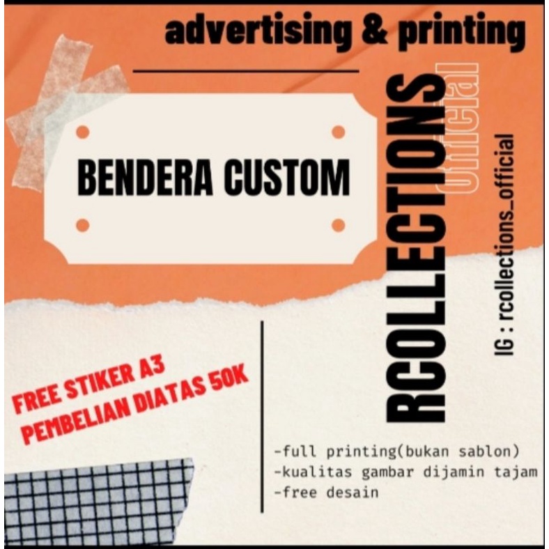 BENDERA CUSTOM, BENDERA PRINTING, MINI FLAG, GIANT FLAG