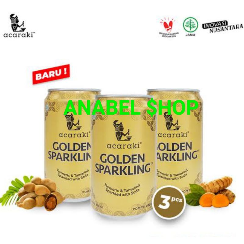 

Acaraki Golden Sparkling Kunyit Asam Sparkled With Soda 3 Pcs Kunyit Asem Dengan Soda