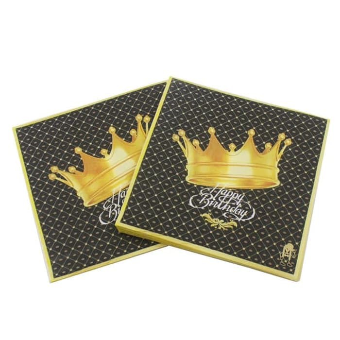 Decoupage Napkin - Tissue Decoupage 2Ply HBD-Golden Crown