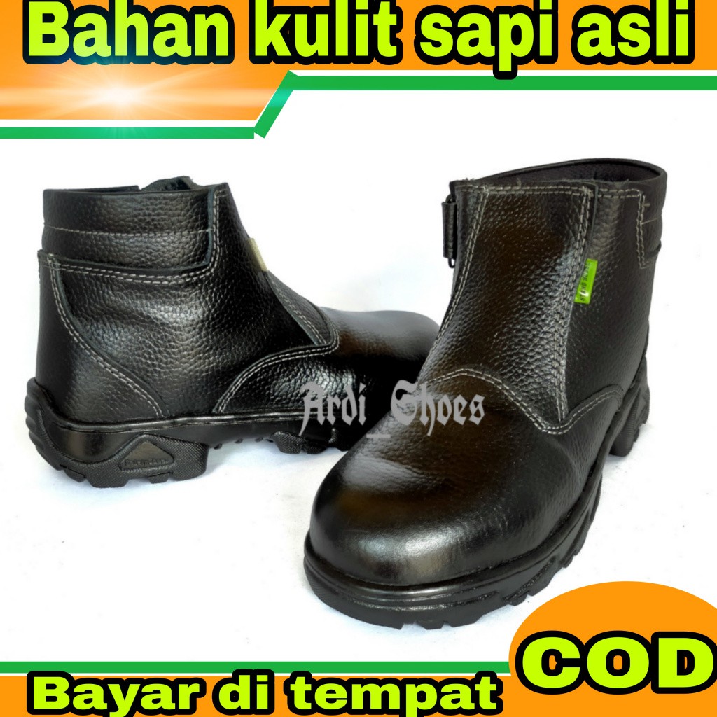 Sepatu Safety Pria Boot Sepatu Septi Kulit Asli Sepatu Cowok Sepatu proyek dan Lapangan stand horse