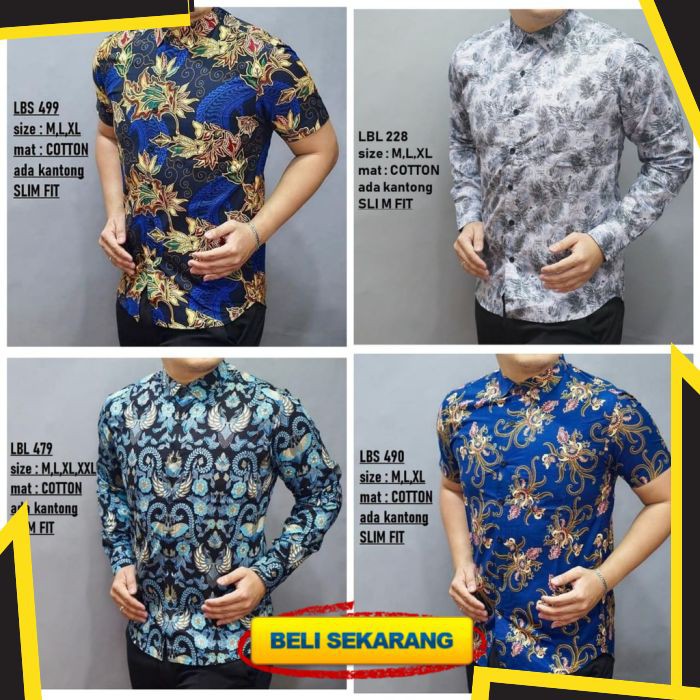 BATIK PRIA SLIM FIT MODERN ELEGAN KEMEJA BATIK PRIA SLIMFIT KATUN PREMIUM MODEL 3 KEMEJA FORMAL